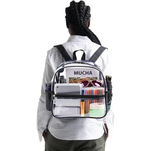 Clear Backpack for Stadium Events 12x6x12 Clear Stadium Backpacks for Women - Picture 3 of 7